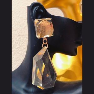 Clear Lucite Lightweight Dangle Earrings